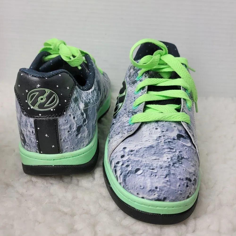 HEELYS Split Glow Wheely Skate Shoes Size 6 Glow In Dark Moon Stars